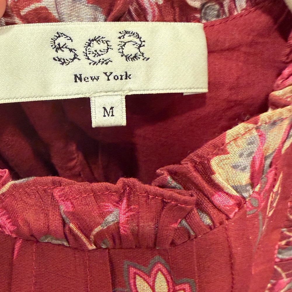Sea New York Burgundy Floral Dress - Picture 3 of 4